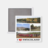 zSZ008 SWAZILAND I Love，モザイク，アフリカ，冷蔵庫 マグネット (正面/裏面)