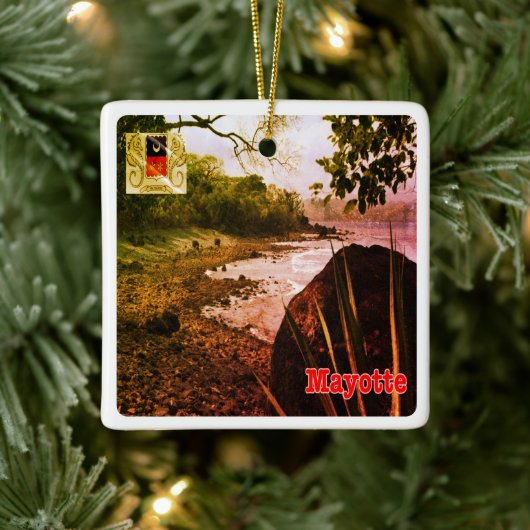 zT003マヨット、ビーチ、アフリカ、 セラミックオーナメント (ツリー)