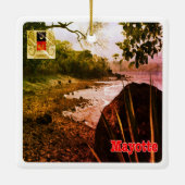 zT003マヨット、ビーチ、アフリカ、 セラミックオーナメント (裏面)