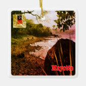 zT003マヨット、ビーチ、アフリカ、 セラミックオーナメント (正面)