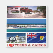 zTC003 TURKSとCAICOS Islands I Love,冷蔵庫 マグネット (正面)