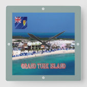 zTC005 GRAND TURK ISLAND, Turks and Caicos, スクエア壁時計 (正面)