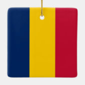 zTD001 CHAD、国旗、アフリカ、 セラミックオーナメント (裏面)