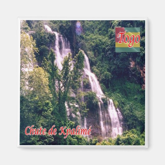 zTG003 TOGO、Kpalimeの滝、アフリカ、冷蔵庫 マグネット (正面)