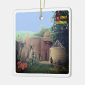 zTG008 TOGO, Taberma House，アフリカ， セラミックオーナメント (左)