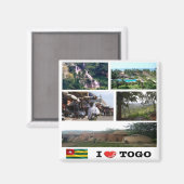 zTG009 TOGO I Love, Mosaic, Africa,冷蔵庫 マグネット (正面/裏面)
