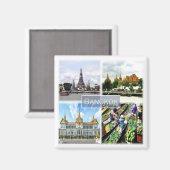 zTH009 collage of BANGKOK，タイ，アジア，冷蔵庫 マグネット (正面/裏面)