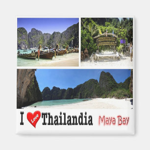 zTH011 i love MAYA BAY KRABI Thailand Asia,冷蔵庫 マグネット