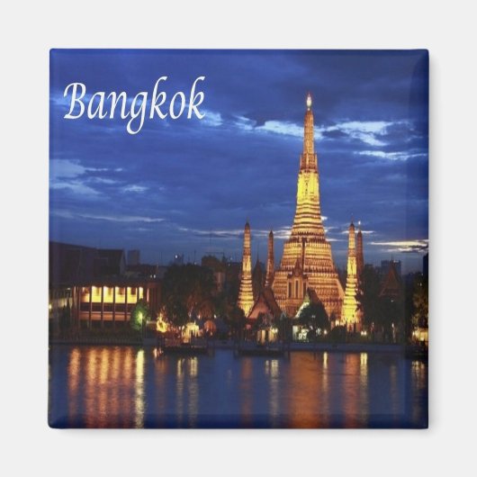 zTH016 BANGKOK by nigth，タイ，アジア，冷蔵庫 マグネット (正面)