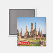 zTH024 WAT CHAIWATTHANARAM in Ayutthaya,タイ, マグネット (正面/裏面)