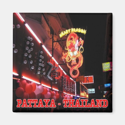 zTH026 Night Club in PATTAYA，タイ，冷蔵庫 マグネット (正面)