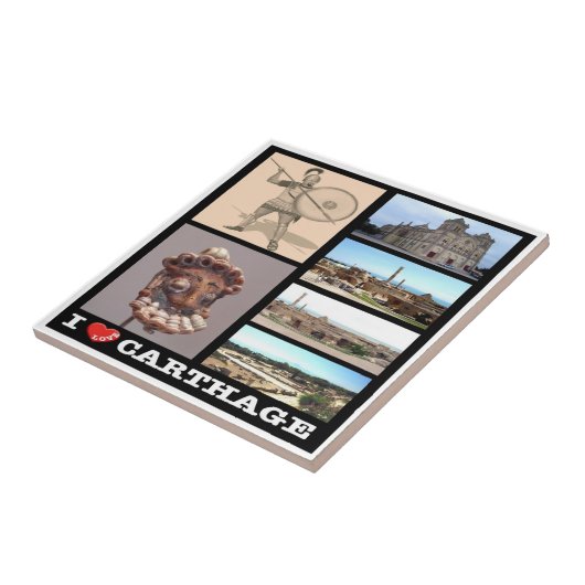 zTN016 CARTHAGE I Love，モザイク，チュニジア， タイル (側面)