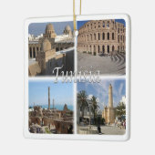 zTN018チュニジア，モザイク，アフリカ， セラミックオーナメント (左)