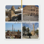 zTN018チュニジア，モザイク，アフリカ， セラミックオーナメント (裏面)