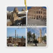 zTN018チュニジア，モザイク，アフリカ， セラミックオーナメント (正面)