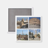 zTN018チュニジア,モザイク,アフリカ,冷蔵庫 マグネット (正面/裏面)