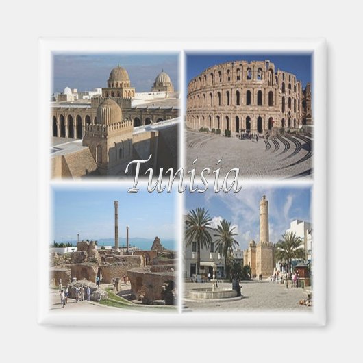 zTN018チュニジア,モザイク,アフリカ,冷蔵庫 マグネット (正面)