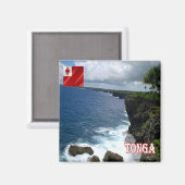 zTO007 TONGA，海岸線，オセアニア，冷蔵庫 マグネット (正面/裏面)
