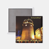 zTR015 ISTANBUL GALATA TOWER by night,冷蔵庫 マグネット (正面/裏面)