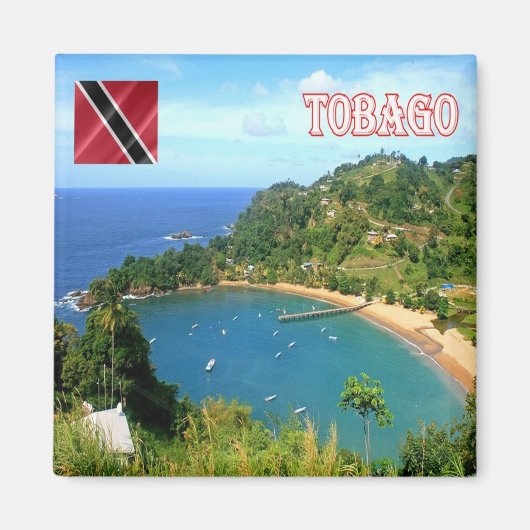 zTT007 TOBAGO, Parlatuvier Bay,冷蔵庫 マグネット (正面)
