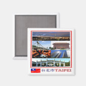 zTW009 TAIPEI, Mosaic, Taiwan Formosa,冷蔵庫 マグネット (正面/裏面)
