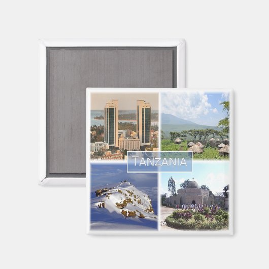 zTZ016タンザニア,モザイク,アフリカ,冷蔵庫 マグネット (正面/裏面)