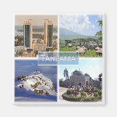 zTZ016タンザニア,モザイク,アフリカ,冷蔵庫 マグネット (正面)