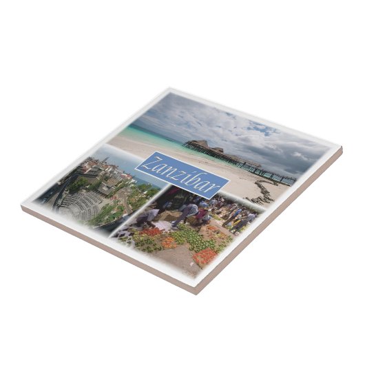 zTZ017 ZANZIBAR，モザイク，タンザニア，アフリカ， タイル (側面)