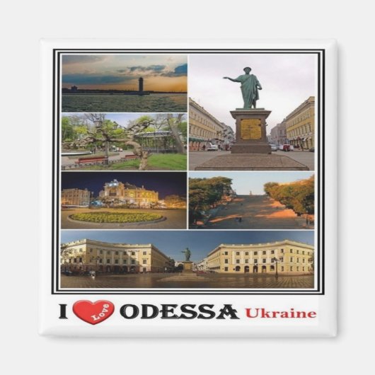 zUA003 ODESSA I LOVE,ウクライナ,ヨーロッパ,冷蔵庫馬 マグネット (正面)