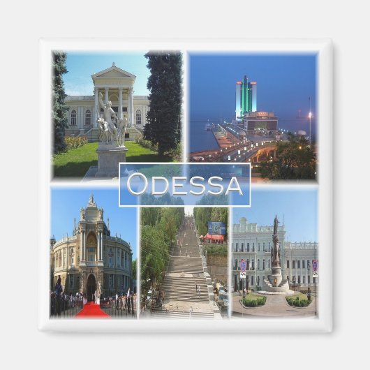 zUA004 ODESSA，ウクライナ，ヨーロッパ，冷蔵庫 マグネット (正面)