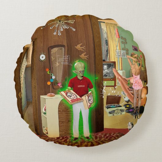 Zucchini Pizza ラウンドクッション (正面)