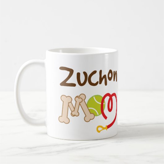 Zuchon犬の品種お母さんのギフト コーヒーマグカップ (左)