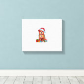 Zuchon犬の醜いクリスマスライトサンタハットズチョンドッグC キャンバスプリント (インサイチュ (ウッドフロア))