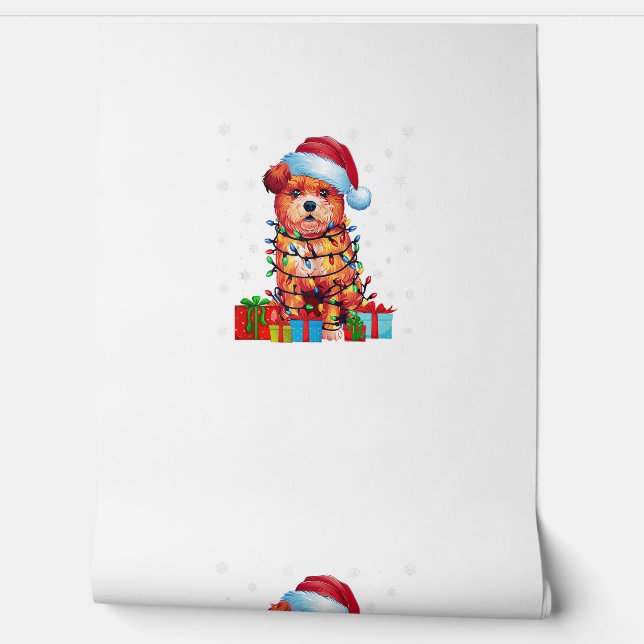 Zuchon犬の醜いクリスマスライトサンタハットズチョンドッグC 壁紙 (ほどく)