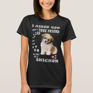 Zuchon Dog Mom Costume, Shih Tzu-Bichon mix pup  Tシャツ