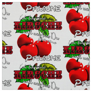 Zuckersüße rote K I R S C H E N Spruch Früchte ファブリック