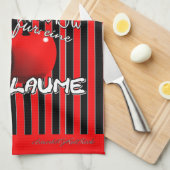 Zuckersüße rote Kirschen mit lustigen Spruch キッチンタオル (四つ折り)