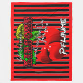 Zuckersüße rote Kirschen mit witzigen Spruch フリースブランケット (正面)