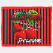 Zuckersüße rote Kirschen mit witzigen Spruch フリースブランケット (正面(横))