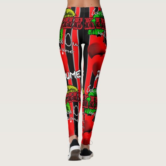 Zuckersüße rote Kirschen mit witzigen Spruch レギンス (裏面)