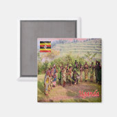 zUG003 UGANDA, Batwa，アフリカ，冷蔵庫 マグネット (正面/裏面)