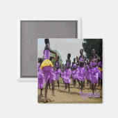 zUG004ウガンダ，文化お祝い，アフリカ，冷蔵庫 マグネット (正面/裏面)