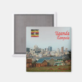 zUG005 KAMPALA，スカイライン，ウガンダ，アフリカ，冷蔵庫 マグネット (正面/裏面)