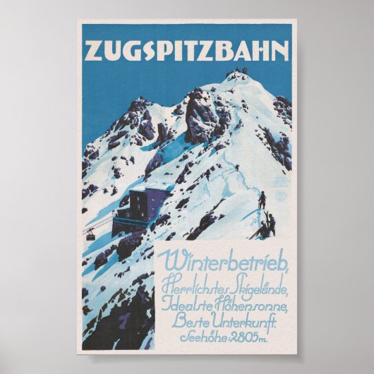 Zugspitzbahn Vintageポスター1927 ポスター (正面)