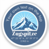 Zugspitzeドイツの山のお土産デコレーション シール (正面)