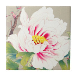 Zuigetsu Ikedaのピンクのツバキの日本の花の芸術 タイル