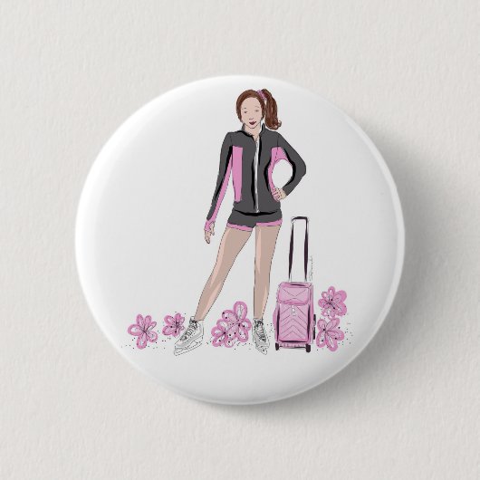 Zukaのバッグを持つフィギュアスケート選手 缶バッジ (正面)