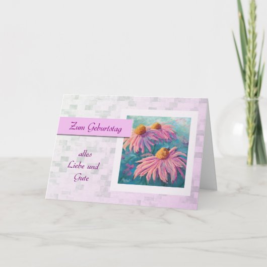 Zum Geburtstag -ドイツ語、デイジーのハッピーバースデー カード (正面)