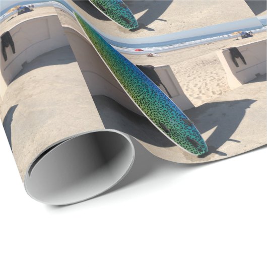 zumaのビーチのマリブのサーフボードのクリスマスのクリスマス ラッピングペーパー (ロールコーナー)