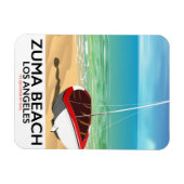 Zumaビーチ LA鉄道のビーチポスター マグネット (横)